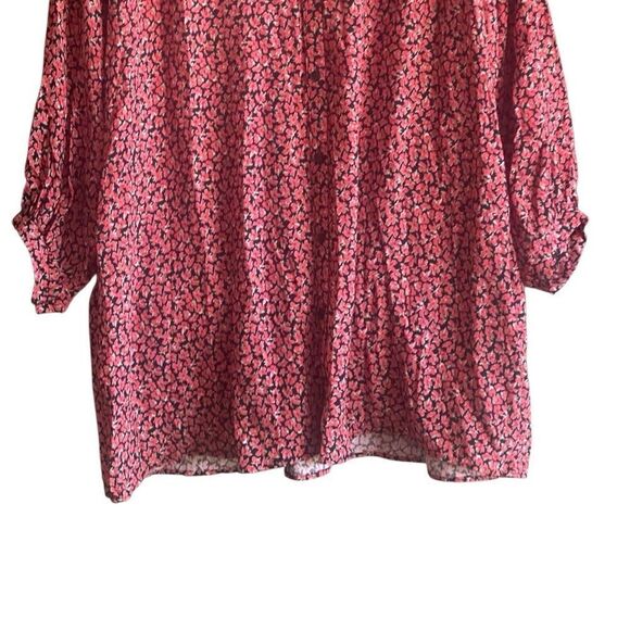 ZARA Red/Black Floral Print Button Down Mini Dress. Size Large. - Picture 4 of 10